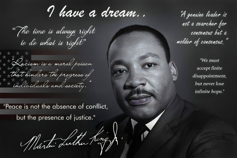 A collage of inspirational quotes by Martin Luther King Jr.