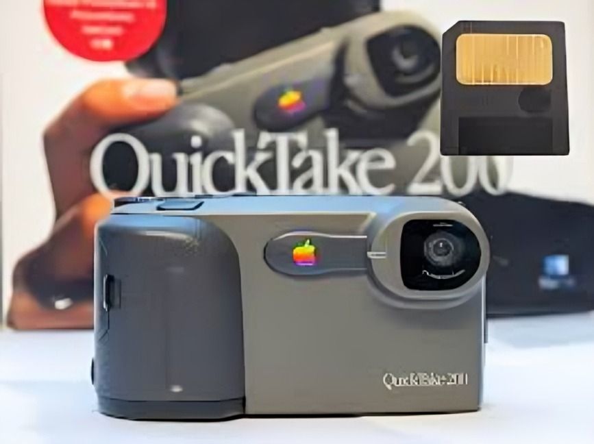 The Apple QuickTake 200 digital camera.