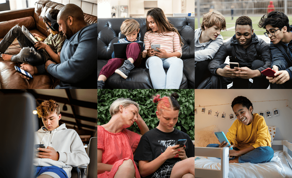 Group of people using their mobile devices.