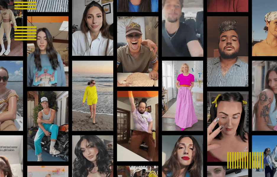 A grid of diverse individuals in various snapshot moments.