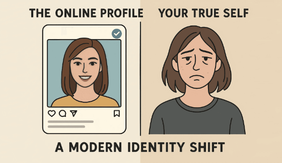 Online profile versus true self: a modern identity shift.